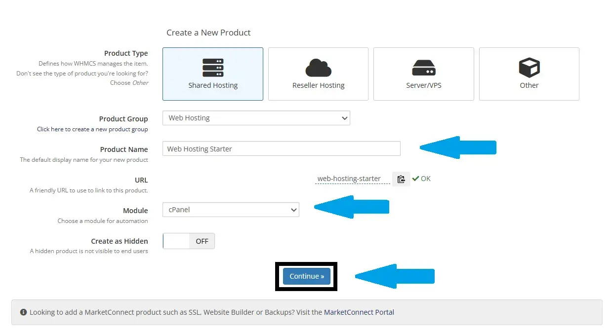 How To Link Your Reseller Server To Whmcs For Automated Provisioning Image 16 Configure the product and click continue