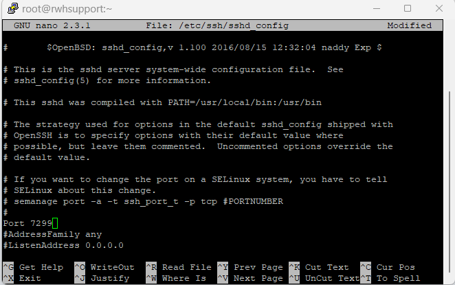 Change SSH port in CentOS 7
