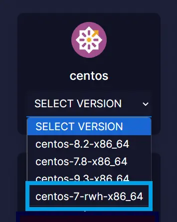 Select centos-7-rwh-x86_64