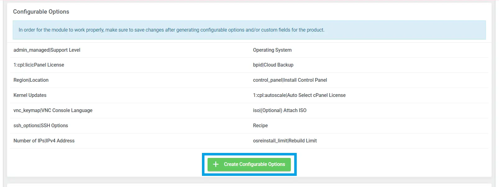 Create Configurable Options