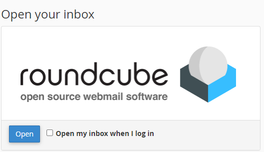 click Open to access Roundcube webmail
