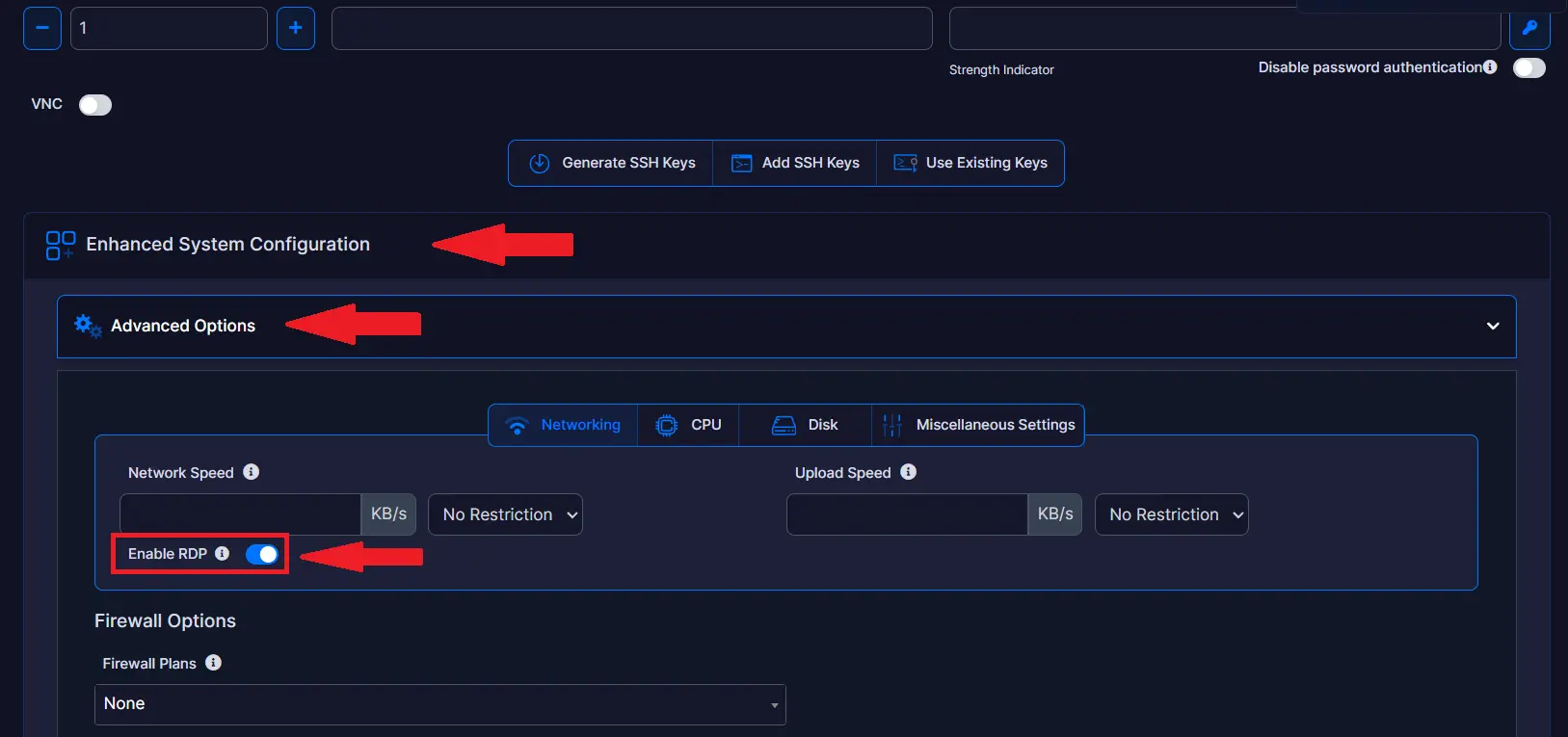 Enable RDP during Windows VPS creation