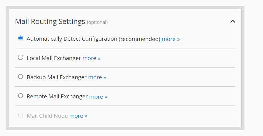 Configure mail routing settings