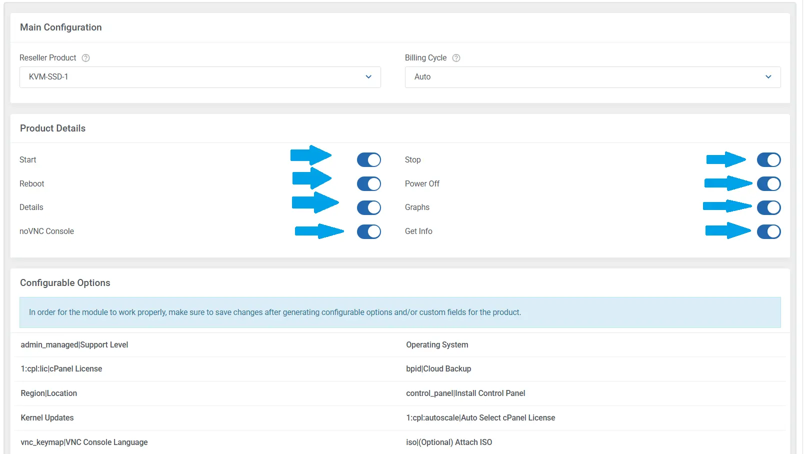 Configure product details