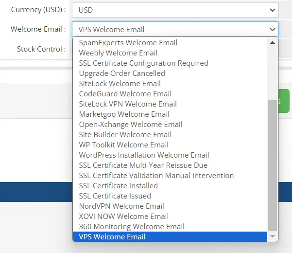 configure the Welcome Email template to assign to imported products