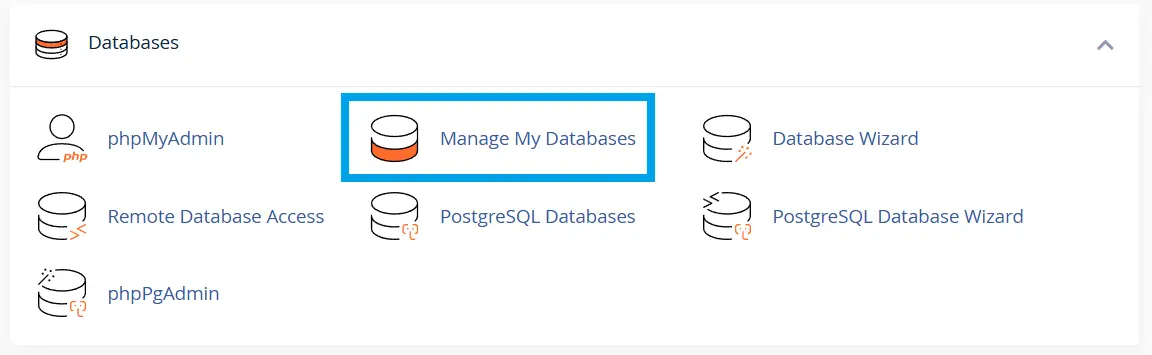 Click 'Manage My Databases'