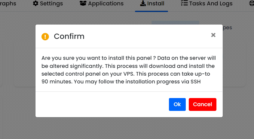 accept warning to start install