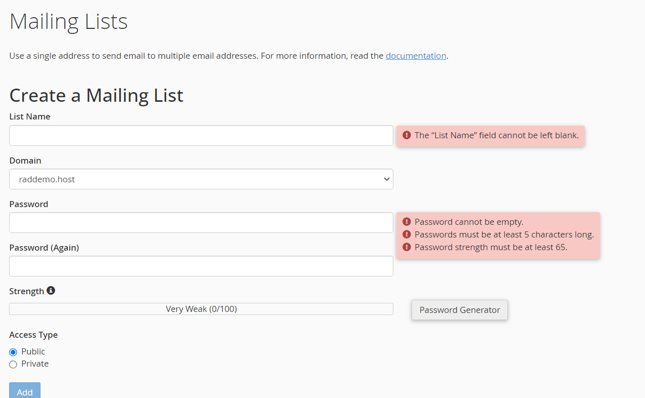 Create a Mailing List