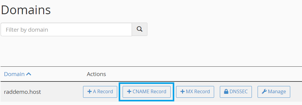 Select +CNAME Record