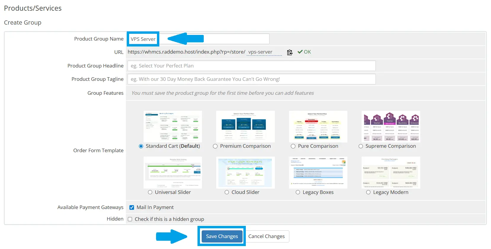 Configure Product Group