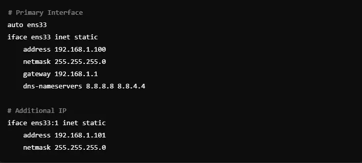 Debian network interfaces