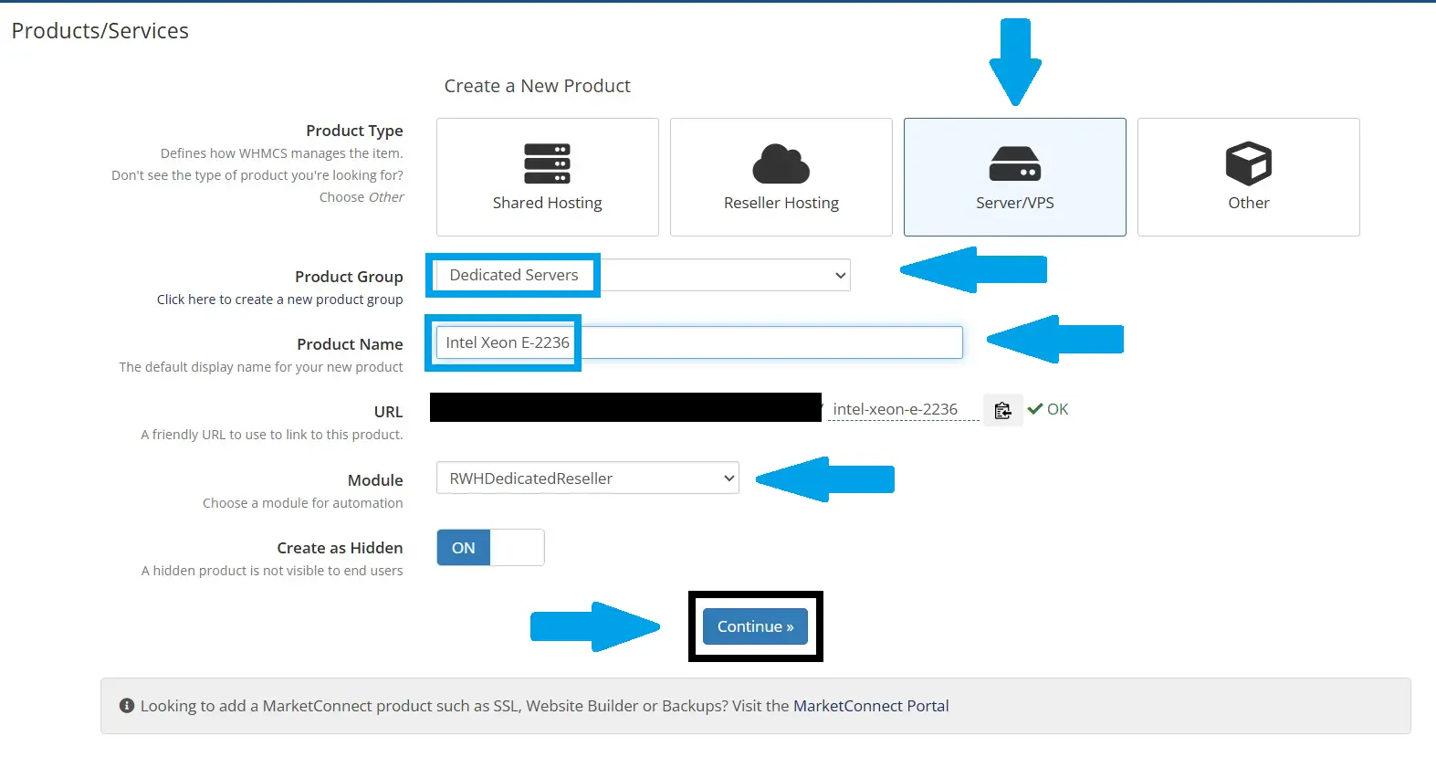 Configure product