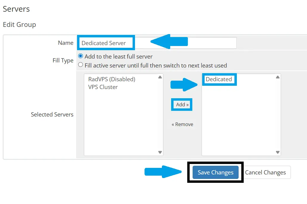Create new server group