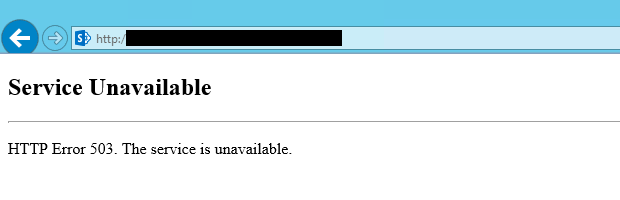 HTTP Error 503 Service Unavailable