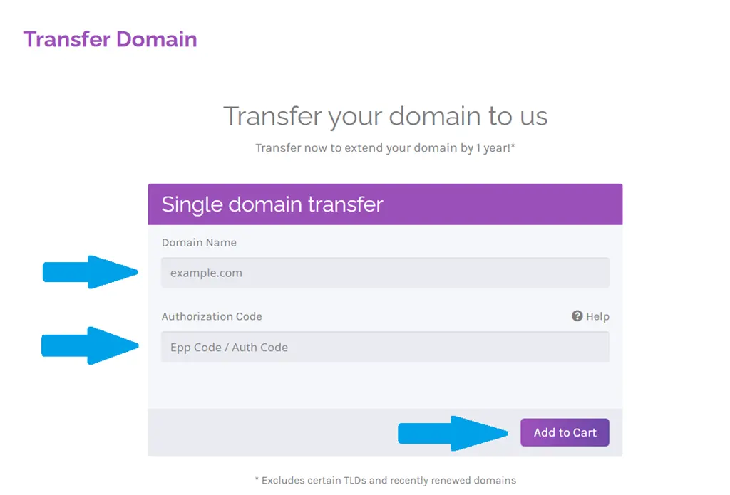 Initiate Domain Transfer order