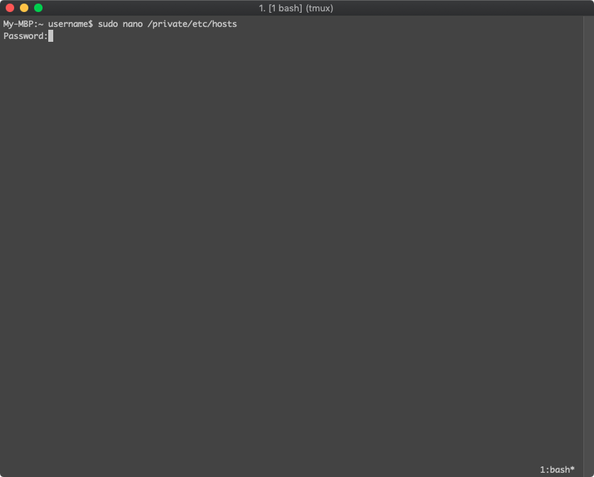 accessing Hosts file from command line using nano