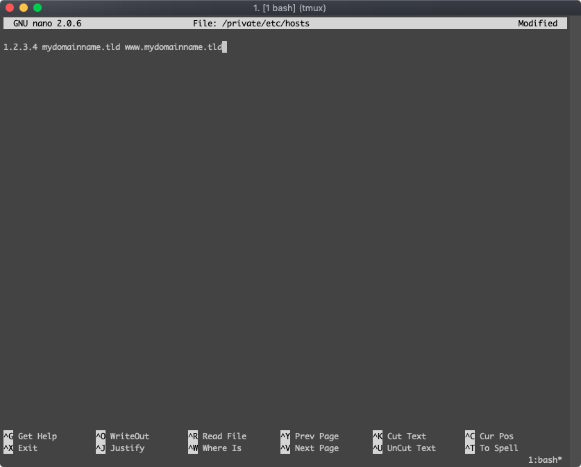 modify hosts file in Mac OSX