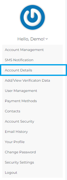 Navigate to 'Account Details' interface
