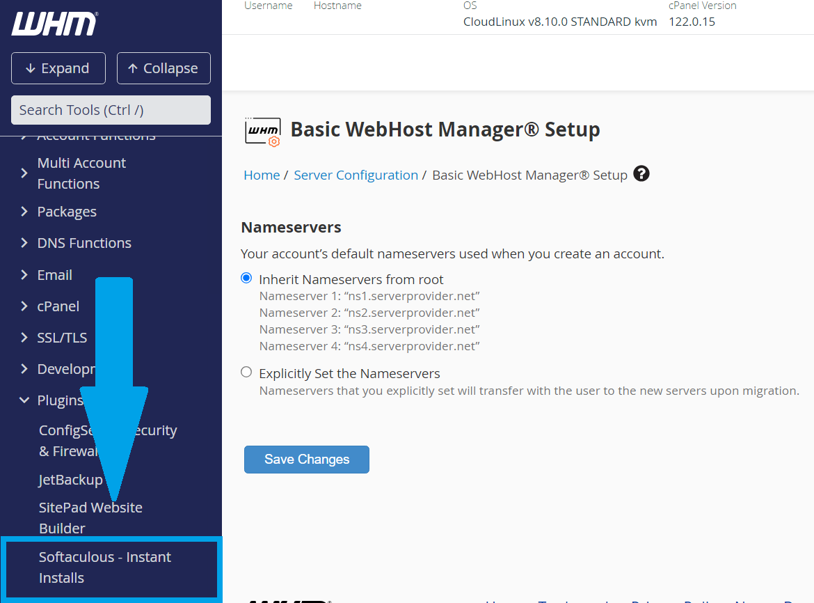 Navigate to Softaculous (from WHM Reseller)