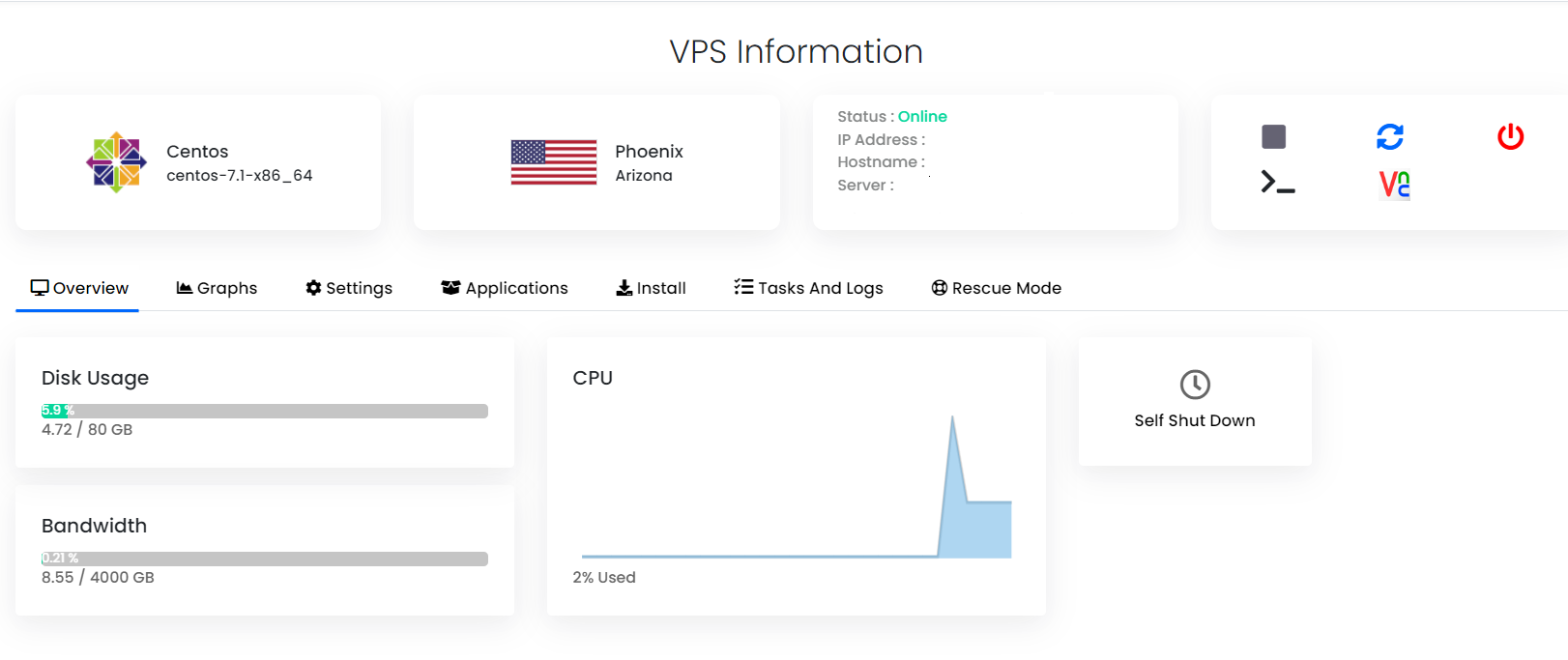 view VPS information