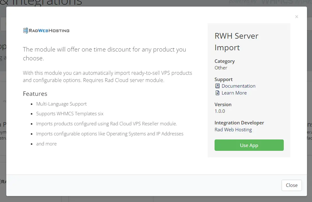Rad Cloud Server Import addon module
