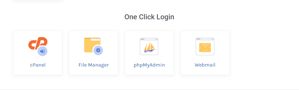 Select cPanel from One Click Login