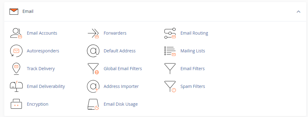 Select Email Accounts from cPanel