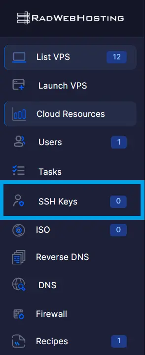 Navigate to SSH Keys