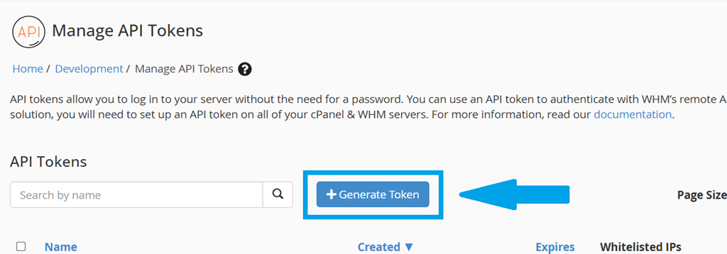 Click to Generate API Token