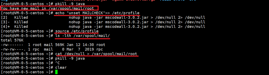 You have new mail in /var/spool/mail/root