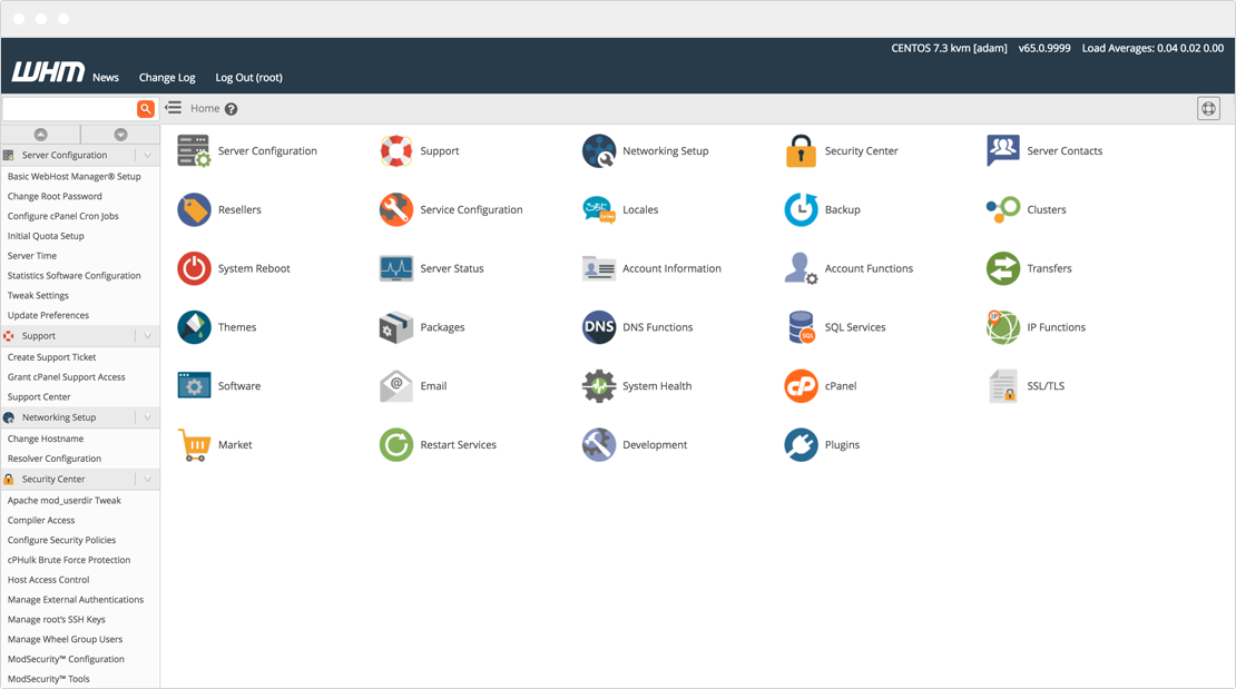 WHM Dashboard